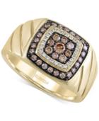 Effy Men's Brown And White Diamond Ring (5/8 Ct. T.w.) In 14k Gold