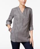 Style & Co Denim Roll-tab Tunic, Only At Macy's