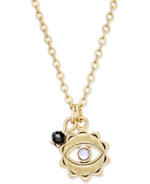 Silver-tone Evil Eye And Charm Pendant Necklace