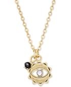 Silver-tone Evil Eye And Charm Pendant Necklace