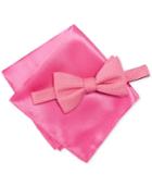 Alfani Men's Pink Bow Tie & Solid Pocket Square Set, Created For Macy's