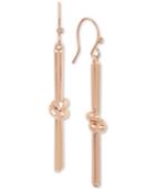 Kenneth Cole New York Rose Gold-tone Knot Stick Linear Drop Earrings