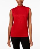 Alfred Dunner 'tis The Season Mock-neck Sleeveless Sweater