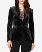 Tahari Asl Petite Velvet One-button Blazer