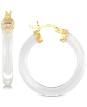 Simone I. Smith Lucite Hoop Earrings In 18k Gold Over Sterling Silver