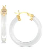 Simone I. Smith Lucite Hoop Earrings In 18k Gold Over Sterling Silver