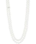 Carolee Silver-tone Imitation & Freshwater Pearl (10mm) Knotted 64 Strand Necklace