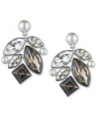 Givenchy Silver-tone Imitation Pearl And Crystal Stud Earrings