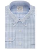 Eagle Men's Big And Tall Non-iron Aquamarine Check Dress Shirt
