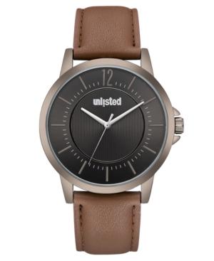 Unlisted Men's Brown Synthetic Leather Sport Watch, 44mm