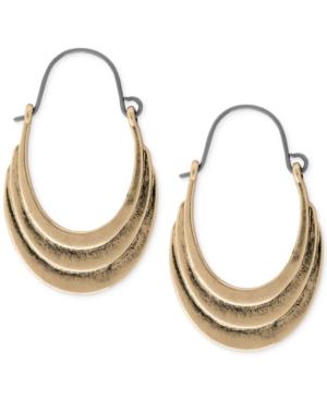 Lucky Brand Gold-tone Antiqued Hoop Earrings