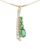 Rare Featuring Gemfields Certified Emerald (1/2 Ct. T.w.) And Diamond (1/5 Ct. T.w.) Pendant Necklace In 14k Gold