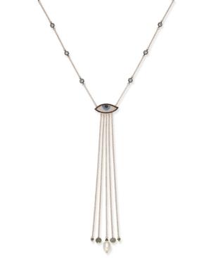 Paul & Pitu Naturally Rose Gold-tone Freshwater Pearl (11 X 8mm) Weeping Eye Lariat Necklace