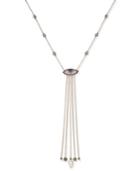 Paul & Pitu Naturally Rose Gold-tone Freshwater Pearl (11 X 8mm) Weeping Eye Lariat Necklace