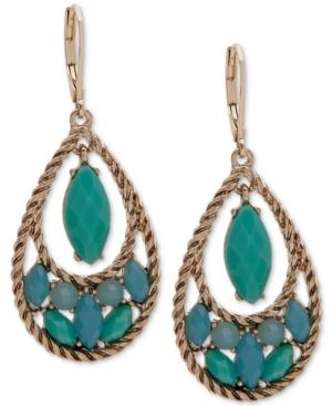 Anne Klein Gold-tone Stone Orbital Drop Earrings