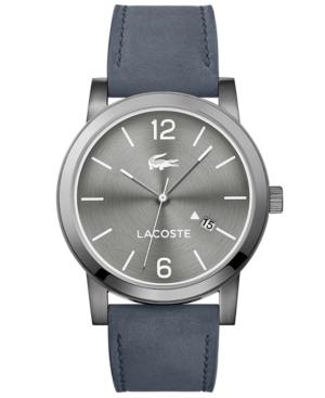 Lacoste Men's Metro Gray Suede Leather Strap Watch 42mm