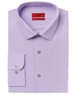 Alfani Red Fitted Men's Performance Purple Mini-gingham Dress Shirt, Only At Macy's