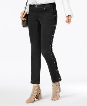 Inc International Concepts Curvy-fit Lace-up Skinny Jeans, Created For Macy's