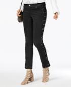 Inc International Concepts Curvy-fit Lace-up Skinny Jeans, Created For Macy's