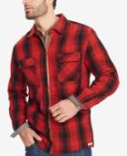 Weatherproof Vintage Men's Plaid Twill Full-zip Shirt Jacket, Created For Macy's