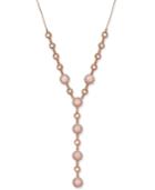 Inc International Concepts Rose Gold-tone Pave & Pink Stone Lariat Necklace, Only At Macy's