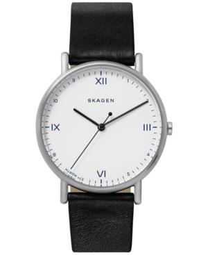 Skagen Men's Playtype Signatur Black Leather Strap Watch 40mm, A Special Edition