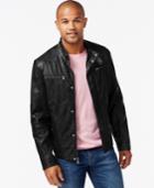 Kenneth Cole Faux-leather Moto Marble Jacket
