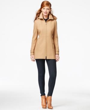 Michael Michael Kors Hooded Zip-front Peacoat