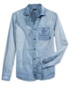 Armani Jeans Men's Eagle Pocket Woven Shirt