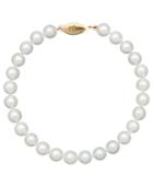 "belle De Mer Pearl Bracelet, 7-1/2"" 14k Gold Aa Akoya Cultured Pearl Strand (6-6-1/2mm)"