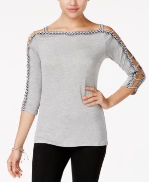 Jessica Simpson Dia Embroidered Cutout Top