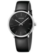 Calvin Klein Men's Swiss High Noon Black Leather Strap Watch 40mm