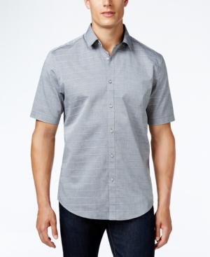 Alfani Men's Corded Stripe Short-sleeve Shirt