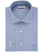 Van Heusen Men's Classic-fit Flex-collar Stream Blue Check Dress Shirt