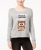 Almost Famous Juniors' Owl Graphic Sweater