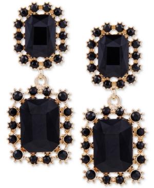 Guess Gold-tone Crystal Double Drop Earrings