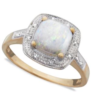 10k Gold Ring, Opal (9/10 Ct. T.w.) And Diamond Accent