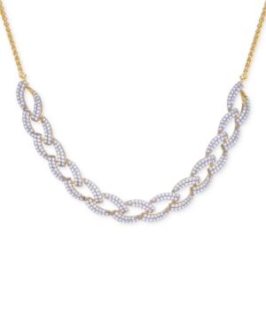 Wrapped In Love Diamond Link Statement Necklace (1 Ct. T.w.) In Sterling Silver & 14k Gold-plate, Created For Macy's
