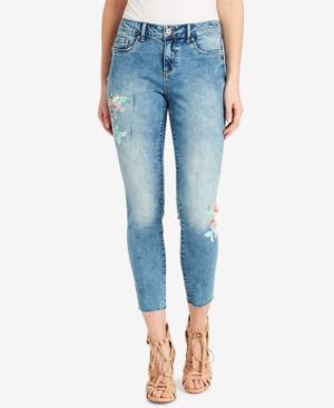 Jessica Simpson Juniors' Kiss Me Graphic Skinny Jeans