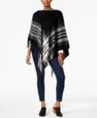 Charter Club Brushed Plaid Poncho, Created For Macy's
