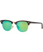 Ray-ban Clubmaster Mirrored Sunglasses, Rb3016 51