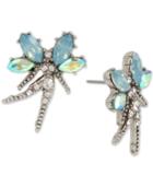 Betsey Johnson Silver-tone Crystal Fairy Stud Earrings