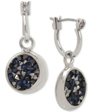 Kenneth Cole New York Silver-tone Blue Sprinkle Stone Drop Earrings