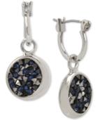 Kenneth Cole New York Silver-tone Blue Sprinkle Stone Drop Earrings