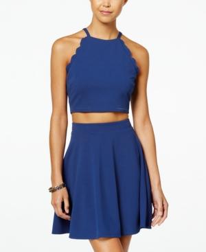 Speechless Juniors' 2-pc. Scalloped Scuba Dress