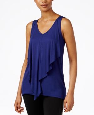 Kensie Sleeveless Draped-detail Top
