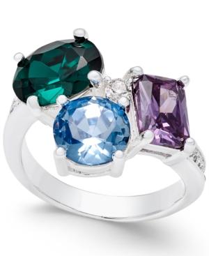 Charter Club Silver-tone Multi-crystal Ring, Created For Macy's