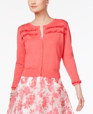 August Silk Ruffled Cardigan