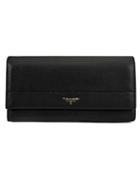 T Tahari Flap Gusset Leather Clutch