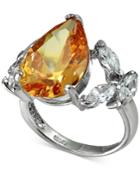 Giani Bernini Champagne & Clear Cubic Zironcia Ring In Sterling Silver, Created For Macy's